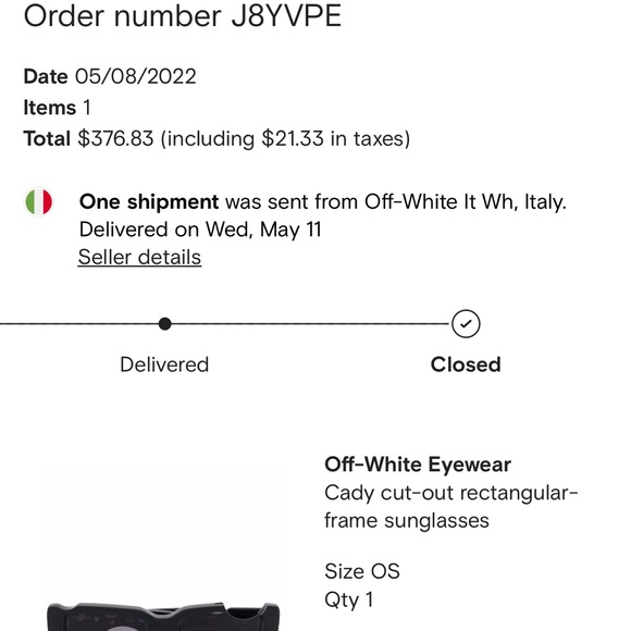 Off-White Black Rectangular Sunglasses with Pouch - Picture 9 of 9